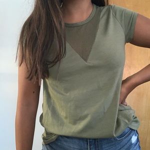 green mesh cutout top